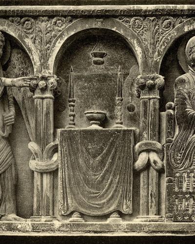 Tafel 024a Spalato - Dom, mittelalterliche Basreliefs am Campanile - Heliografie Kowalczyk 1909